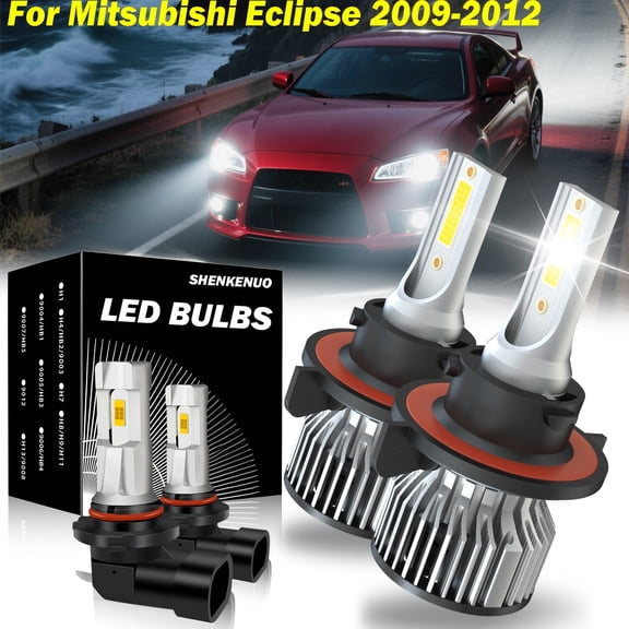9008 9145 LED Headlight Fog Light Bulb Replace Kit For Mitsubishi Eclipse 2009-2012