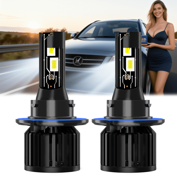 9008/H13 LED Headlight Bulb For 2019 Ford Fiesta,Standard High Beam or Low Beam or Fog Light Bulb,9008/H13 White Headlight Bulbs,High Brightness Headlight Bulb, Pack of 2