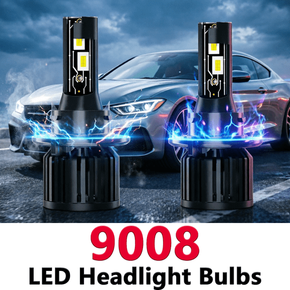 9008/H13 LED Headlight Bulb For 2021-2022 Ford F-550 Super Duty,Standard High Beam or Low Beam,9008/H13 White Headlight Bulbs,High Brightness Headlight Bulb, Pack of 2