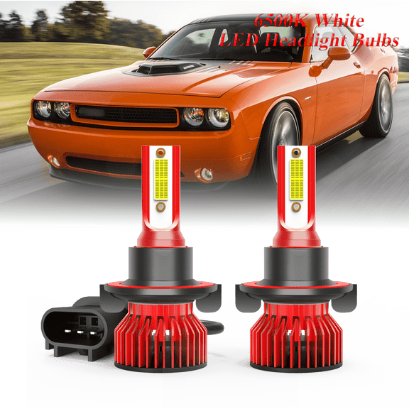 9008 H13 LED Headlight Bulb High Low Beam for Dodge Challenger 2009-2014 (Pack of 2)- 30,000LM 6500K Cool White 600% Ultra-Bright Bulb, Plug & Play