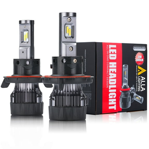 9008 H13 LED Headlight Bulbs6000K Xenon White Xtreme Super Bright S-HCR Dual Hi/Low Beam Conversion Kits Replacement, Alla Lighting