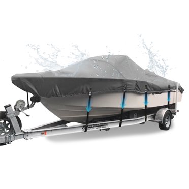 Heavy Duty 210D Boat Cover Replacement For Trailerable Fishing Ski Bass V Hull Tri Hull Runabouts 17 19ft Black