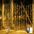 900LED Outdoor Christmas Curtain Lights, 9.5x29.5ft Christmas Lights