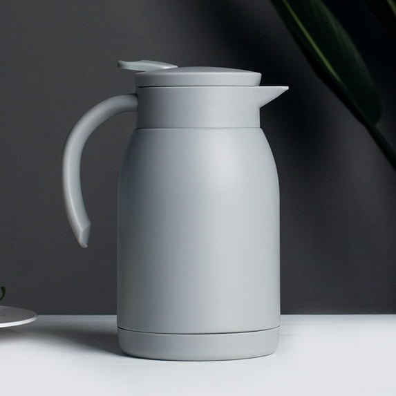 900ML 304 Stainless Steel Insulated Kettle Household Sealed And Leak-proof High Quality Insulated Coffee Pot (Light Grey,0.9L)