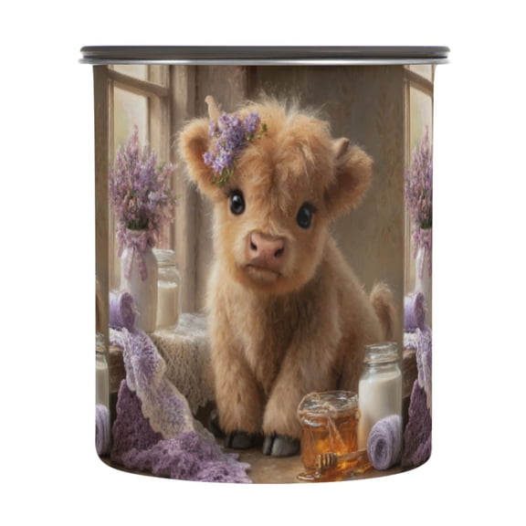 900ML Food Storage Container Food Storage Tank Coffee Storage Container 304 Food Grade Stainless Steel Corrosion Resistant Beautiful Cute Cow