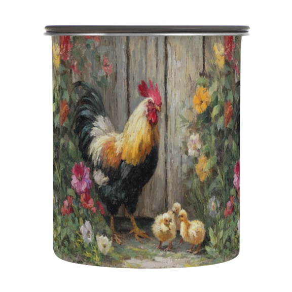 900ML Food Storage Container Food Storage Tank Coffee Storage Container 304 Food Grade Stainless Steel Corrosion Resistant Colorful Big Rooster