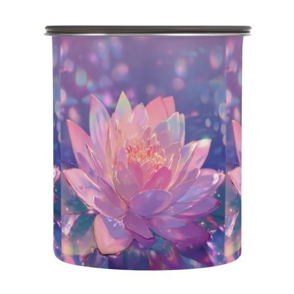 900ML Food Storage Container Food Storage Tank Coffee Storage Container 304 Food Grade Stainless Steel Corrosion Resistant Crystal Lotus