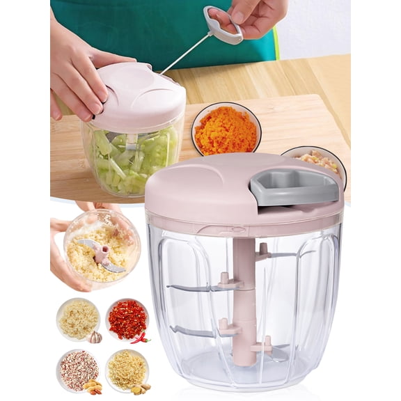 900ML Garlic Chopper Manual Meat Mincer Hand Press Crusher For Kitchen Tool Food Vegetable Grinder Onion Chili Cutter Masher
