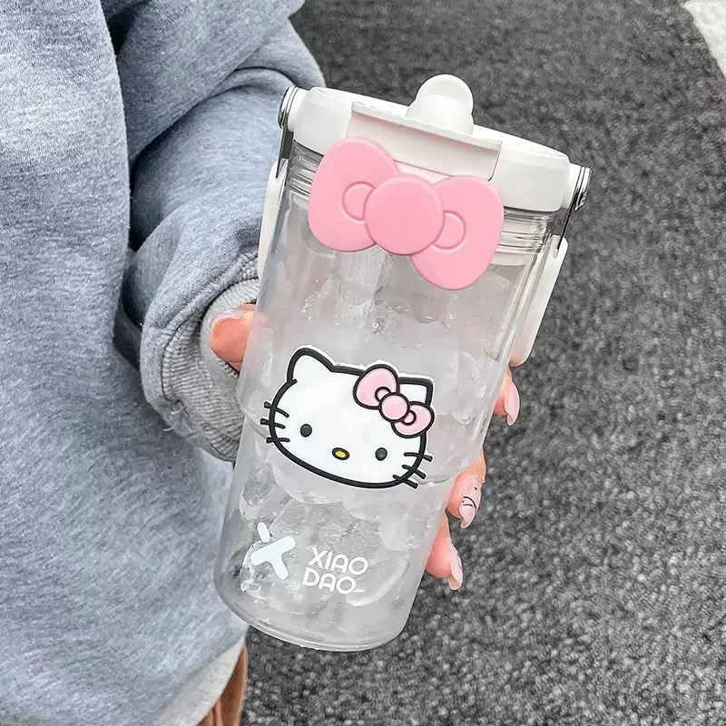 900ML Large Capacity Plastic Water Cup Cartoon Portable Beverage Bottle