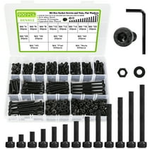 900PCS M4 Screws Nuts and Bolts Assortment Kit, 12.9 Alloy Steel Hex Socket Head Cap Machine Screws  with Wrench Black