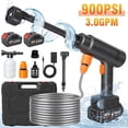 thumbnail image 1 of 900PSI Cordless Pressure Washer, 3.0GPM Portable Power Washer with 6-in-1 Adjustable Nozzle, Power Cleaner with 16.4ft Hose for Cars/Patios, 2 Battery, Charger Included, 1 of 12