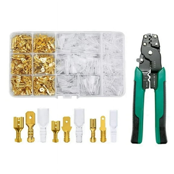 900Pc Crimp Terminal O Shaped Splicing Termination 2.8/4.8/6.3Mm Wire Connector Cable Termination Plier,900 x Crimp Terminal 1 x Cable Termination Plier