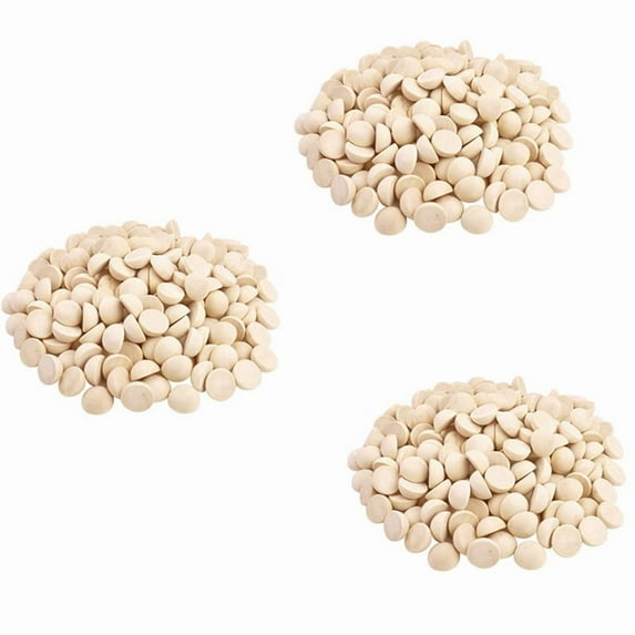 900Pcs Split Wood Balls Unfinished Half Wooden Balls Half Round Craft Balls for DIY Craft Arts 15mm