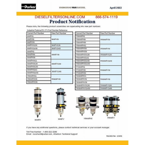 [900VMA10]Parker Racor marine fuel filter/water separator(10 micron)