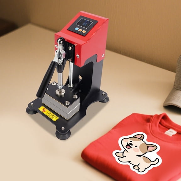 900W 110V Tabletop Black&Red Hot Press Machine Heat Press Machine for Home Use DIY Workshops Crafting Studios