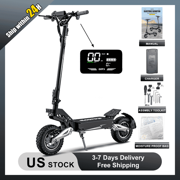 900W Electric Scooter for Adults,Top Speed 50km/h,45km Long Range,48V 13.5AH 11-inch Off-road tires E-scooter with Front and Rear Disc Brakes