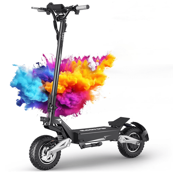 900W(Peak) OOTD T10 Electric Scooter for Adults, 31MPH Top Speed, 28 Miles Range, 48V 18AH Battery, 11-Inch Off-Road Tires, Foldable with Front & Rear Disc Brakes