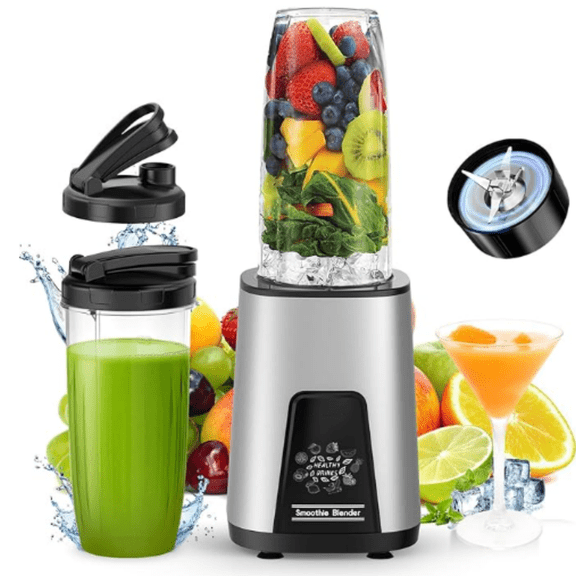 900W Personal Blender for Shakes & Smoothies, BPA-Free Portable Cups, 6-Leaf Blade, White