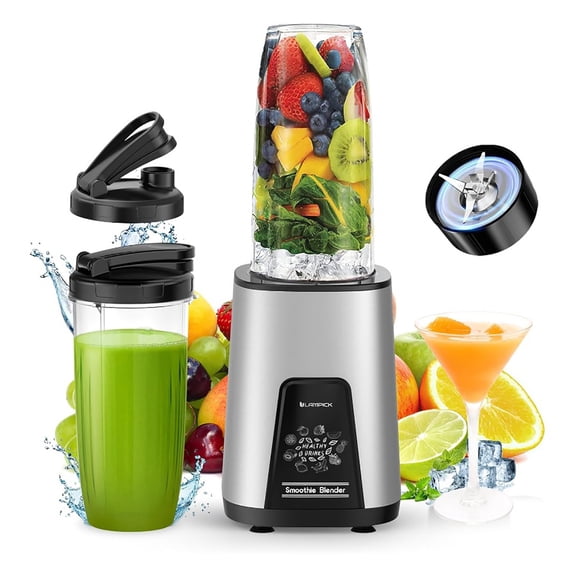 900W Personal Blender for Smoothies, 2x22oz BPA-Free Travel Cups, 25000 RPM High Speed6 Blade Ice Crusher for Shakes, Protein Mixer, Easy Clean, Gift for Home, Office, Gym