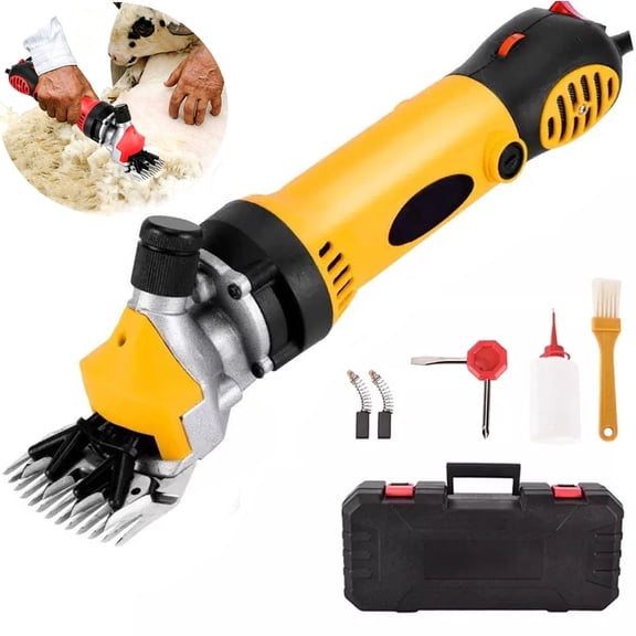 900W Professional Electric Sheep Clippers, 6 Speed Heavy Duty Farm Livestock Grooming Kit for Thick Coat Animals,Cats, Dogs, Pets,Yellow