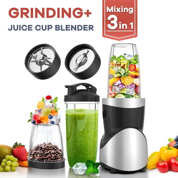 900W Smoothie Blender & Grinder Set, 15pcs Personal Blender with 4 BPA-Free Portable Cups, for Smoothies, Shakes & Juices, Durable Kitchen Gadget Ideal Christmas Gift