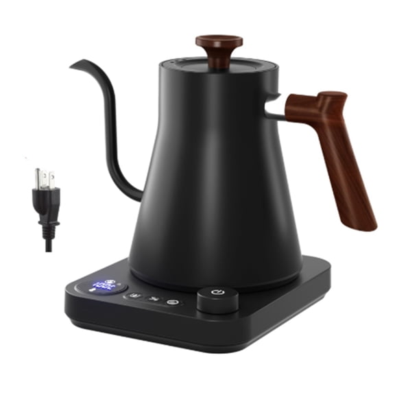 900ml Gooseneck Electric Kettle Smart Temperature Control Pot 1200W Rapid Heating Kettle 304 Stainless Steel Liner (US)