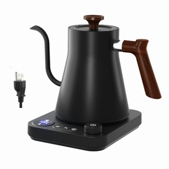 900ml Gooseneck Electric Kettle Smart Temperature Control Pot 1200W Rapid Heating Kettle 304 Stainless Steel Liner (US)