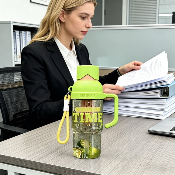 900ml Hydration Bottle, Dual Mode Portable Water Jug with Straw, Leakproof Reusable Drink Container for Outdoor Office Gym and Daily Use