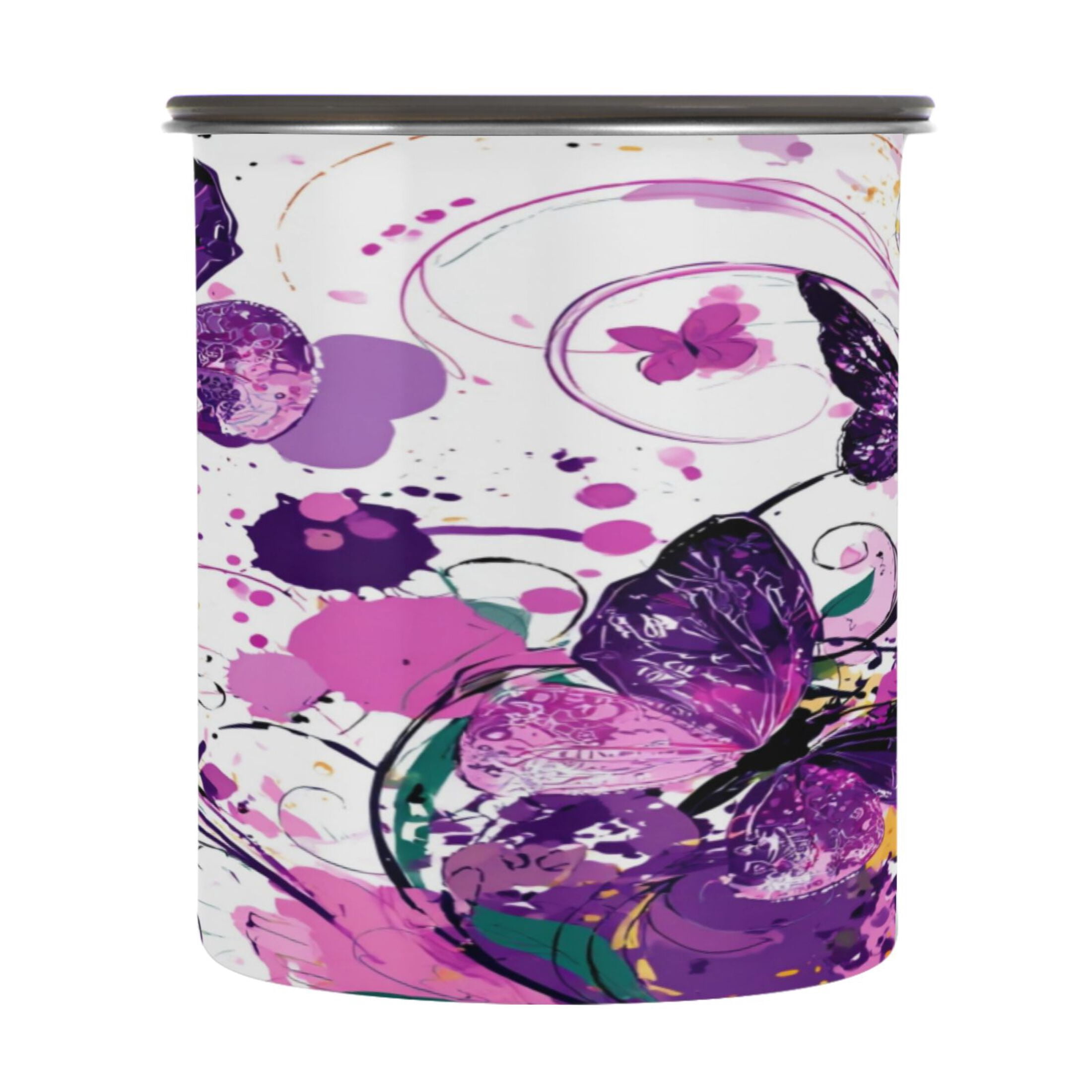 Small Container Purple 900ml Stainless Steel Food Storage Containers Purple Butterfly Airtight ...