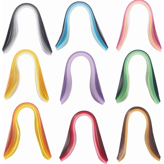 900pcs Gradient Color Quilling Paper Strips Set Width 5mm Length 39cm Origami Paper Quilling Art Strips