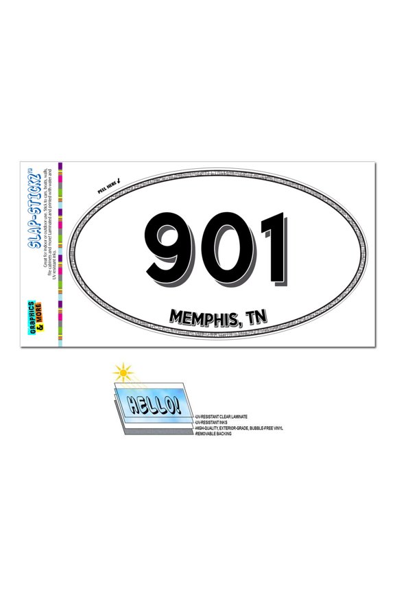 901 - Memphis, TN - Tennessee - Oval Area Code Sticker
