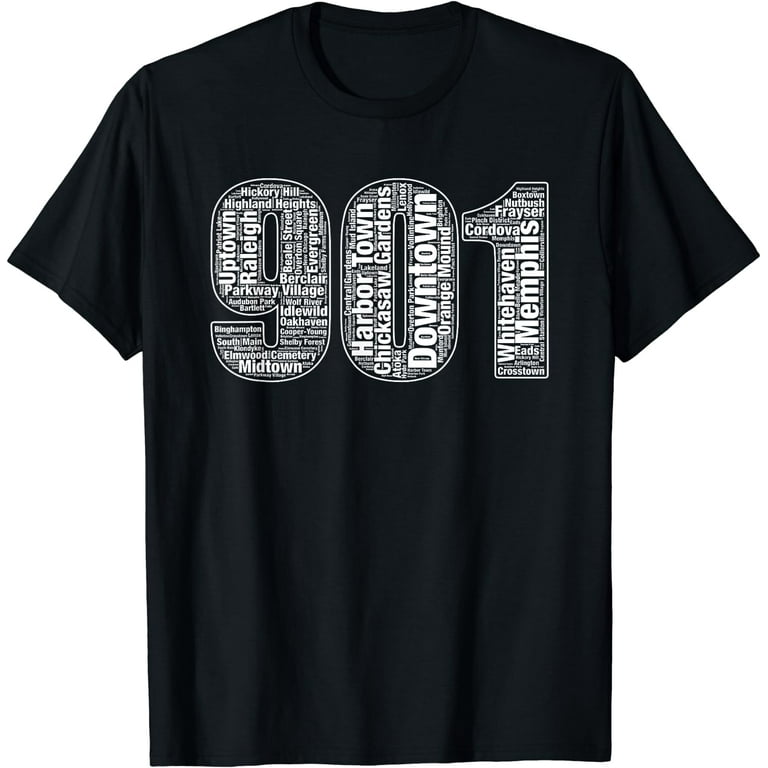 901 Memphis Typography Word Art T-Shirt 901 Memphis Typography Word Art T-Shirt