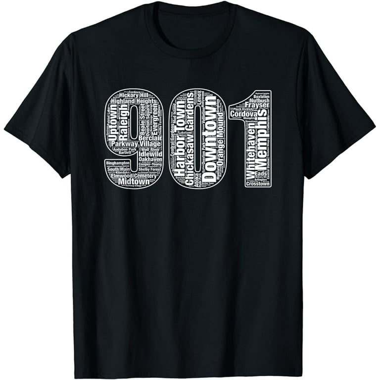 901 Memphis Typography Word Art T-Shirt 901 Memphis Typography Word Art T-Shirt