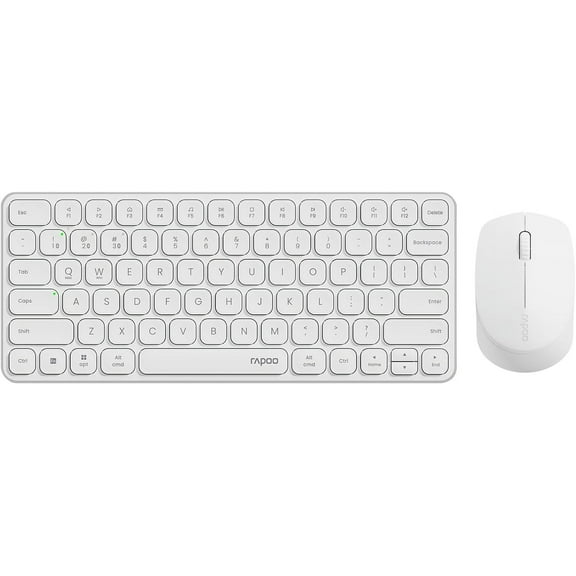 9010M Multi-Device Keyboard and Mouse Combo, 2.4GHz/Bluetooth 5.0/4.0 Wireless Keyboard & Mouse Set for Windows/Mac/Linux/Chrome, Support 4 Devices, Low-Profile Silent Click, Battery Powered