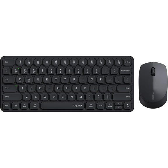 9010M Multi-Device Keyboard and Mouse Combo, 2.4GHz/Bluetooth 5.0/4.0 Wireless & Set for Windows/Mac/Linux/Chrome, Support 4 Devices, Low-Profile Silent Click, Battery Powered