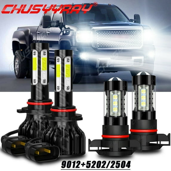 9012 5202 100W LED Headlight Kit Hi-Low Beam Bulb Bright White 6000K Fog light plug and play