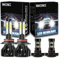 thumbnail image 1 of 9012/HIR2 LED Headlight 5202 FogLight Bulbs, 200W 11000 Lumens Bright LED Headlights, 6000K Cool White LED Headlight Conversion Kit IP68 Waterproof, Quick Installation, Pack of 4, 1 of 14