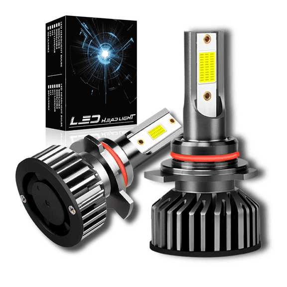 9012 HIR2 LED Headlight High Low Beam Bulbs 60W 6000K White Super Bright Pack of 2