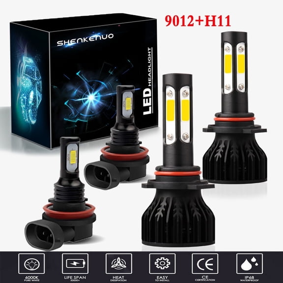 9012 Headlights Kit for 2011-2015 Lincoln mkx,9012 High/Low Beam H11 Fog light Bulbs Replace halogen