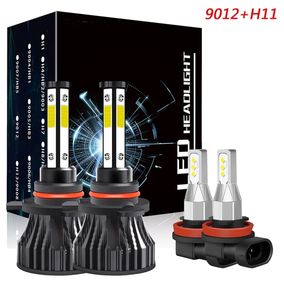 9012 High&Low Beam+H11 Fog Light for GMC Acadia 2013-2019 LED Headlight Bulbs White 6000K 4pcs