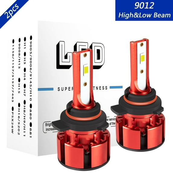 9012 High&Low Beam for Cadillac ATS 2013 2014 2015 2016 2017 2018 2019 LED Headlight Bulbs White