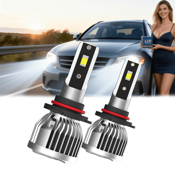 9012 LED Headlight Bulb For 2022 Mitsubishi Eclipse Cross,Standard High Beam or Low Beam or Fog Light Bulb,9012 White Headlight Bulbs,High Brightness Headlight Bulb, Pack of 2