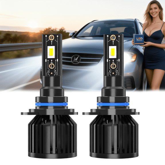 9012 LED Headlight Bulb For 2022 Mitsubishi Eclipse Cross,Standard High Beam or Low Beam or Fog Light Bulb,9012 White Headlight Bulbs,High Brightness Headlight Bulb, Pack of 2