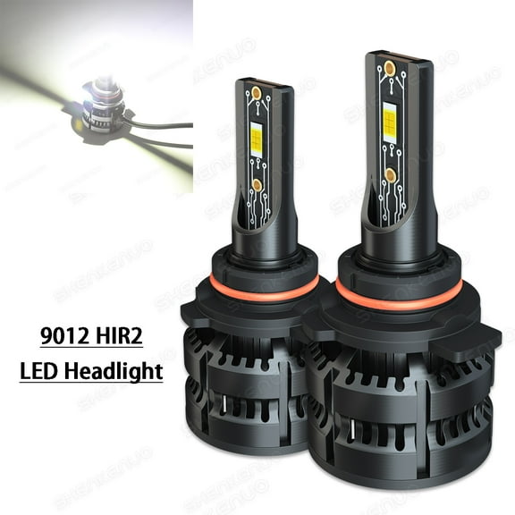 9012 LED Headlight Bulb, 2023 New 100w 20000LM HIR2/9012 LED Bulbs, 6500K Cool White, Replace hi/lo Beam Halogen, Pack of 2,z8