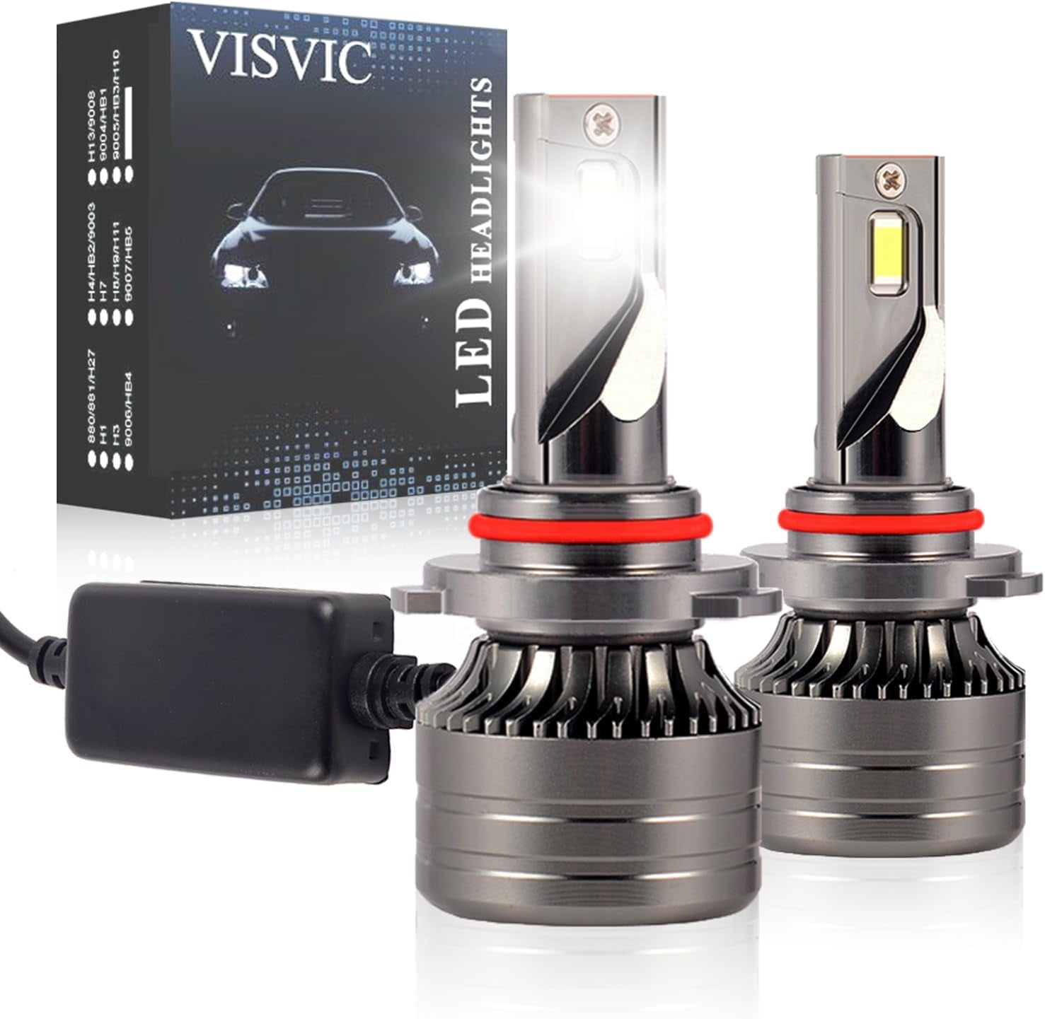 9012 LED Headlight Bulbs, 500% Brighter LED Headlights Conversion Kit ...