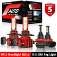 thumbnail image 1 of 9012 LED Headlight High Low Beam H11 H8 Fog Light Combo Conversion Kit Strong Penetration Pack of 4, 1 of 16
