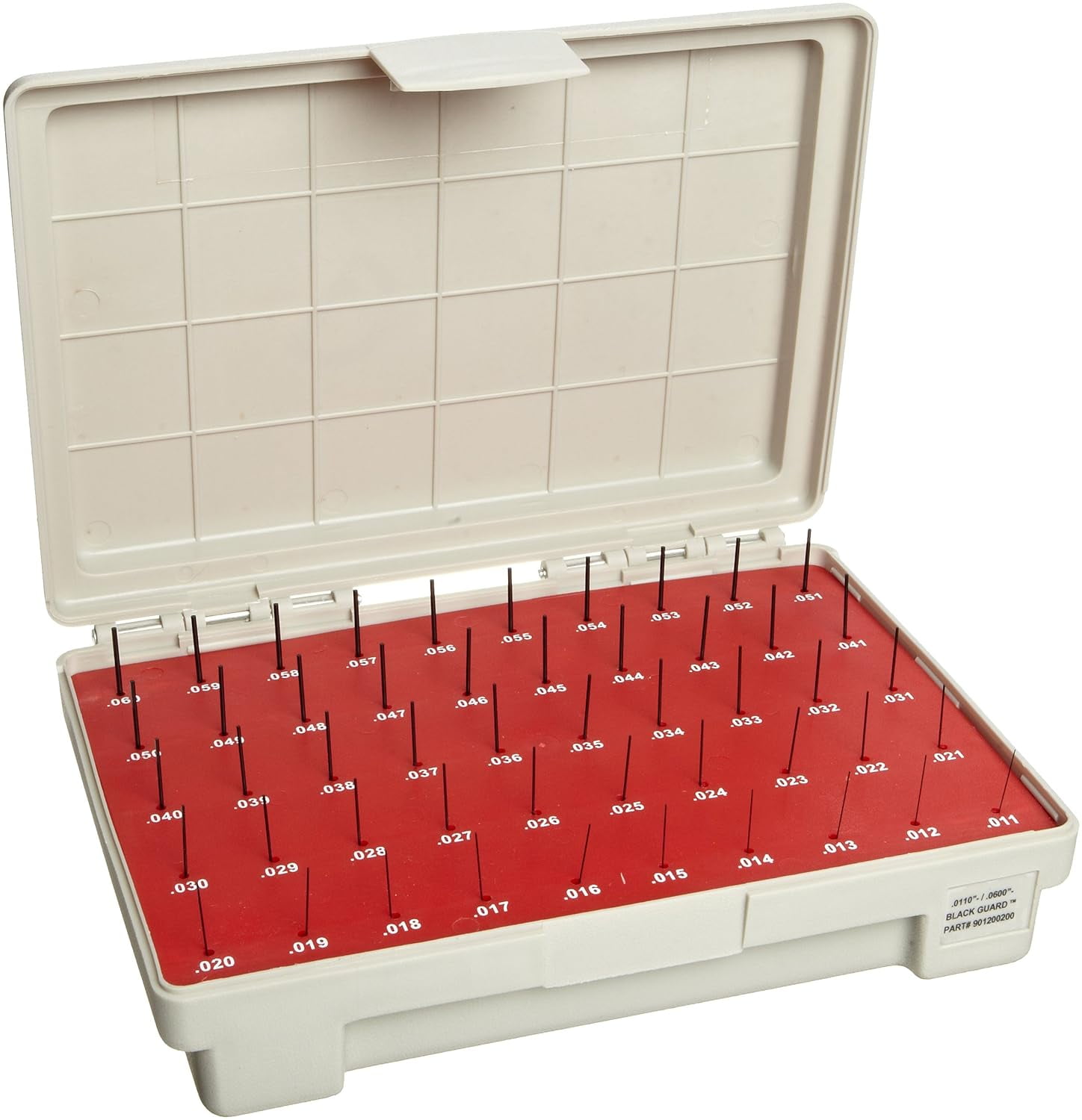 901200100 Steel NoGo Pin Gage Set, Black Oxide, Tolerance Class ZZ, 0.