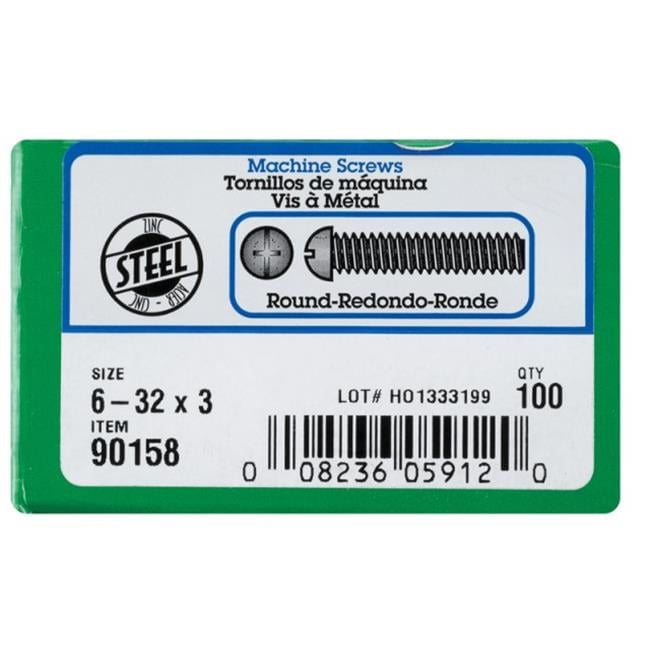 90158 6-32 x 3 in. Round Head Combo Machine Screw