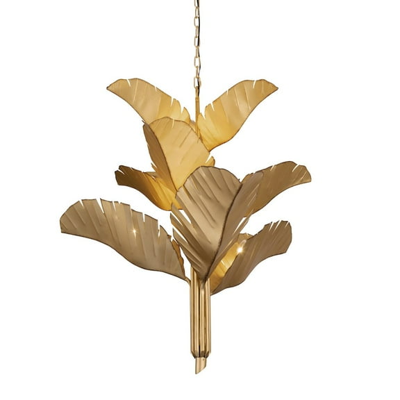 Varaluz Banana Leaf 9-Lt Chandelier - Gold