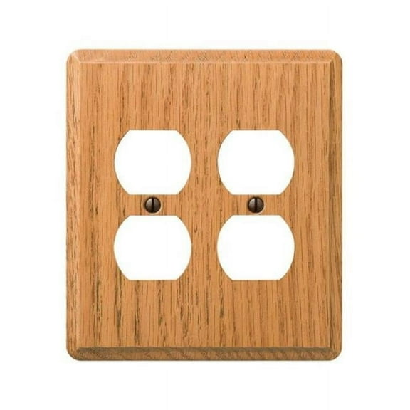 901DDL Contemporary 2 Duplex Outlet Wall Plate Light Oak